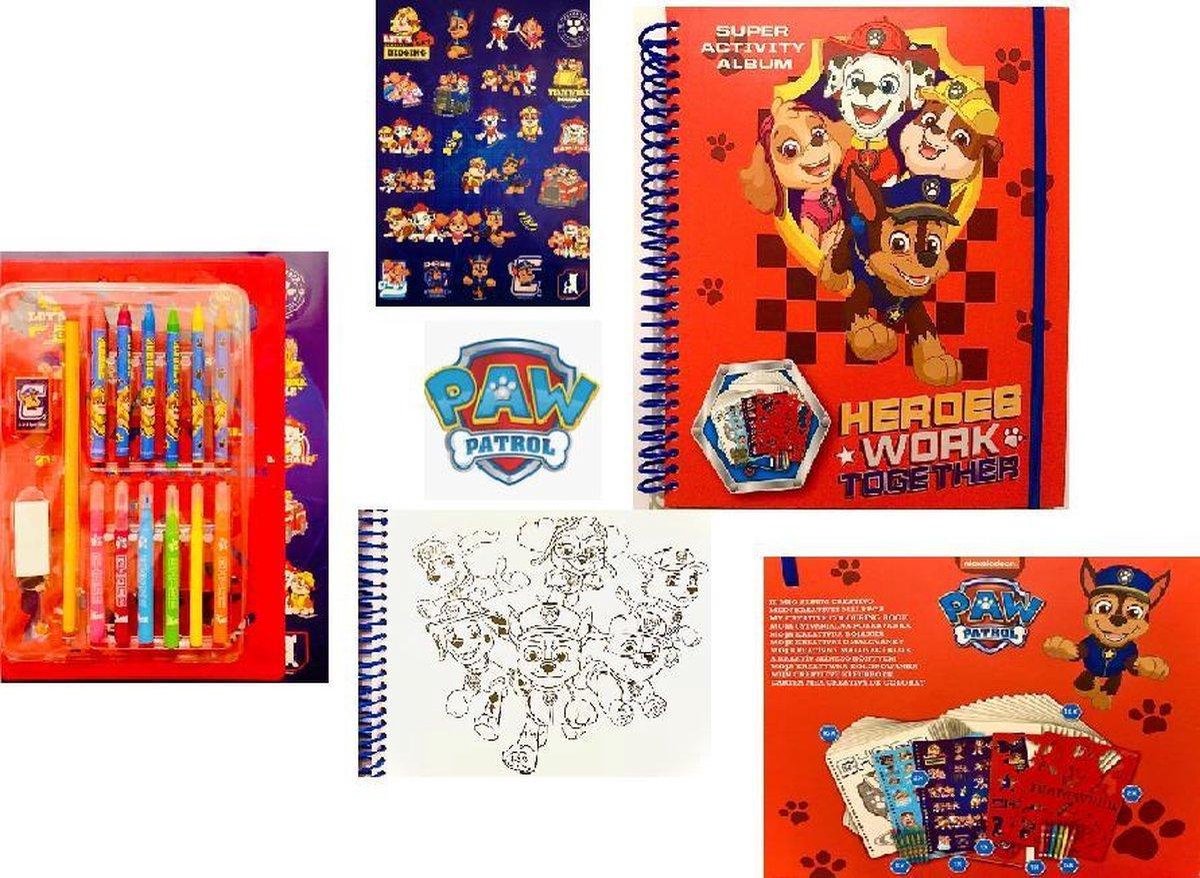 PAW Patrol activiteitenboek met stickers | Kleurplaten kleurpotloden en stickers | PAW Patrol speelgoed | Tekenen | Kleuren | Stickers | Kleurpotloden | Tekenset voor kinderen